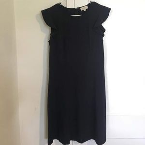 Loft Navy Blue Pinstripe Dress